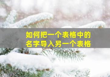 如何把一个表格中的名字导入另一个表格