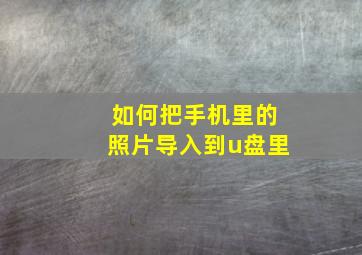 如何把手机里的照片导入到u盘里