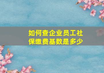 如何查企业员工社保缴费基数是多少