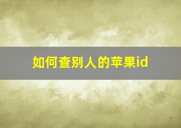 如何查别人的苹果id