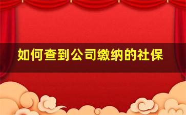 如何查到公司缴纳的社保