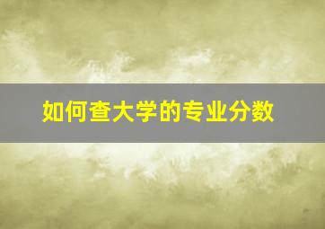 如何查大学的专业分数