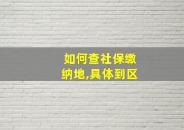 如何查社保缴纳地,具体到区