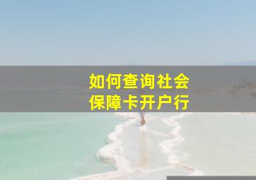 如何查询社会保障卡开户行