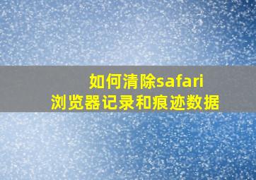 如何清除safari浏览器记录和痕迹数据