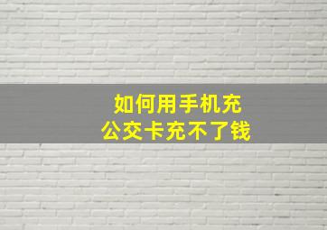 如何用手机充公交卡充不了钱