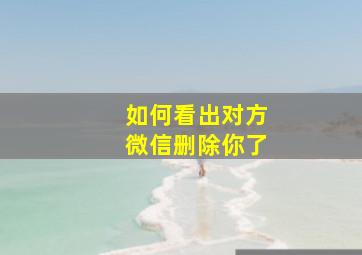 如何看出对方微信删除你了