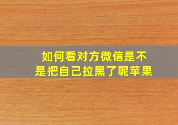 如何看对方微信是不是把自己拉黑了呢苹果