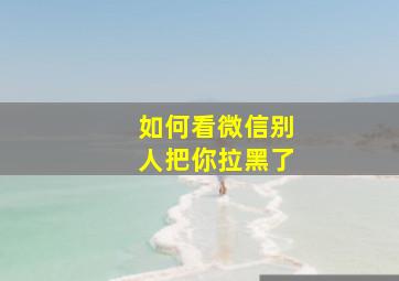 如何看微信别人把你拉黑了