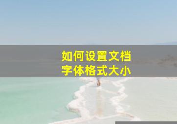 如何设置文档字体格式大小