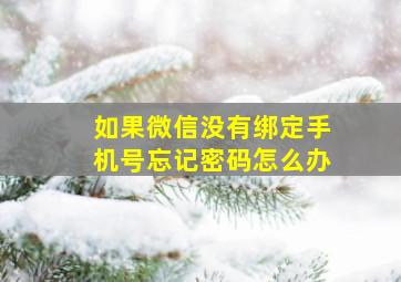 如果微信没有绑定手机号忘记密码怎么办