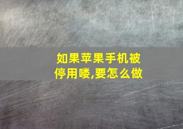 如果苹果手机被停用喽,要怎么做