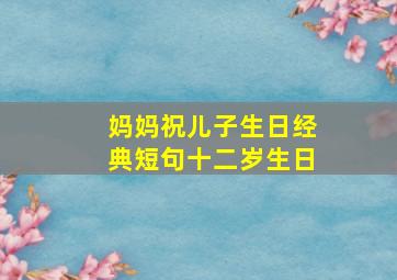 妈妈祝儿子生日经典短句十二岁生日