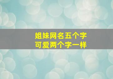 姐妹网名五个字可爱两个字一样