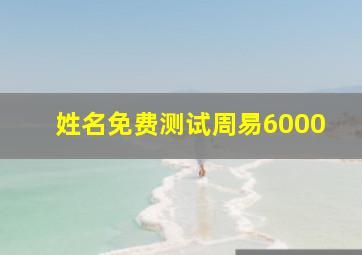 姓名免费测试周易6000