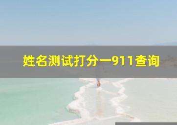 姓名测试打分一911查询