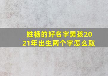 姓杨的好名字男孩2021年出生两个字怎么取