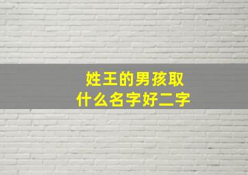 姓王的男孩取什么名字好二字