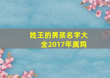 姓王的男孩名字大全2017年属鸡