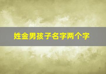 姓金男孩子名字两个字