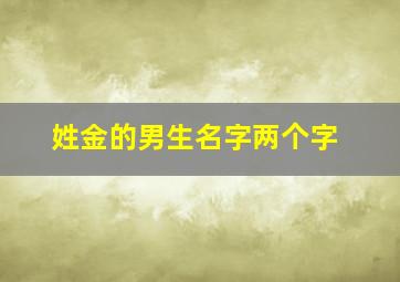 姓金的男生名字两个字