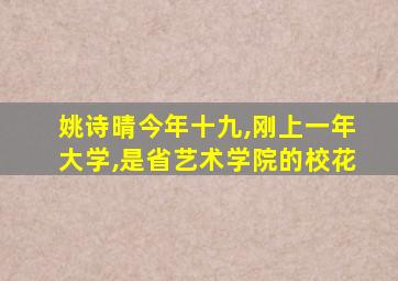 姚诗晴今年十九,刚上一年大学,是省艺术学院的校花