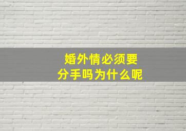 婚外情必须要分手吗为什么呢