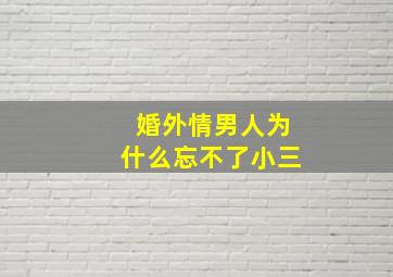 婚外情男人为什么忘不了小三