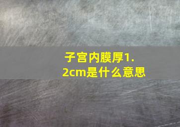 子宫内膜厚1.2cm是什么意思