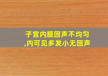 子宫内膜回声不均匀,内可见多发小无回声