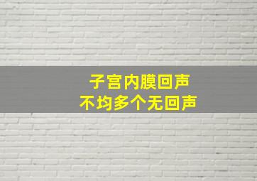 子宫内膜回声不均多个无回声