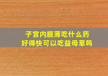 子宫内膜薄吃什么药好得快可以吃益母草吗