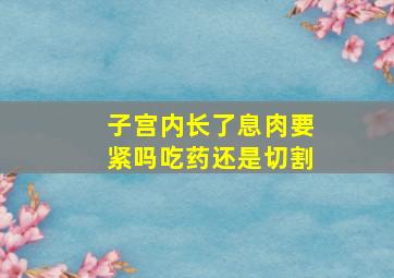 子宫内长了息肉要紧吗吃药还是切割