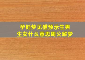 孕妇梦见猫预示生男生女什么意思周公解梦