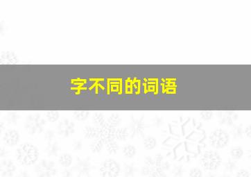 字不同的词语