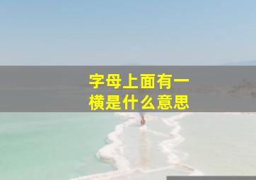 字母上面有一横是什么意思