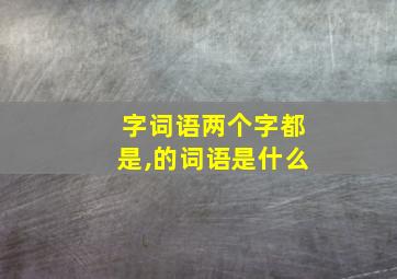 字词语两个字都是,的词语是什么