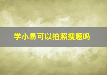 学小易可以拍照搜题吗