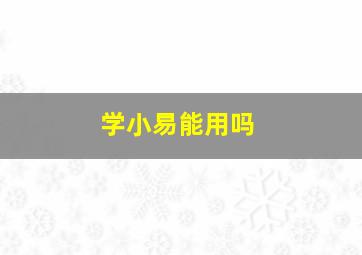 学小易能用吗