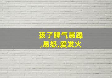 孩子脾气暴躁,易怒,爱发火