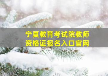 宁夏教育考试院教师资格证报名入口官网