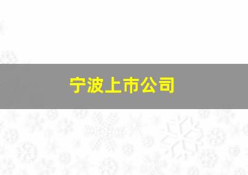 宁波上巿公司