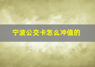 宁波公交卡怎么冲值的