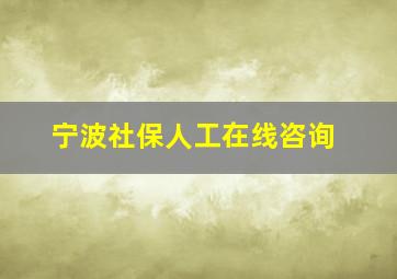 宁波社保人工在线咨询