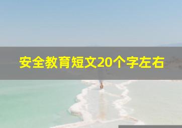 安全教育短文20个字左右