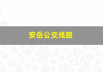 安岳公交线路