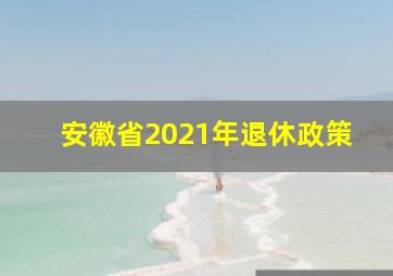 安徽省2021年退休政策