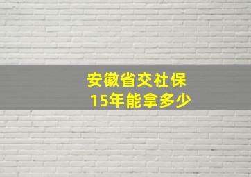 安徽省交社保15年能拿多少