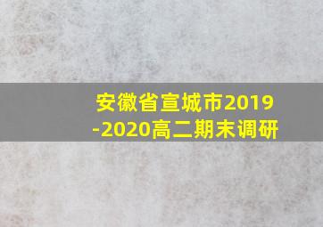 安徽省宣城市2019-2020高二期末调研