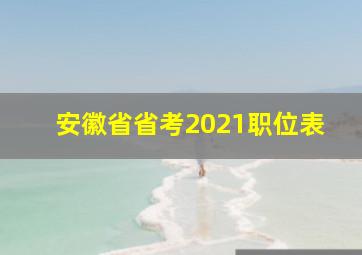 安徽省省考2021职位表